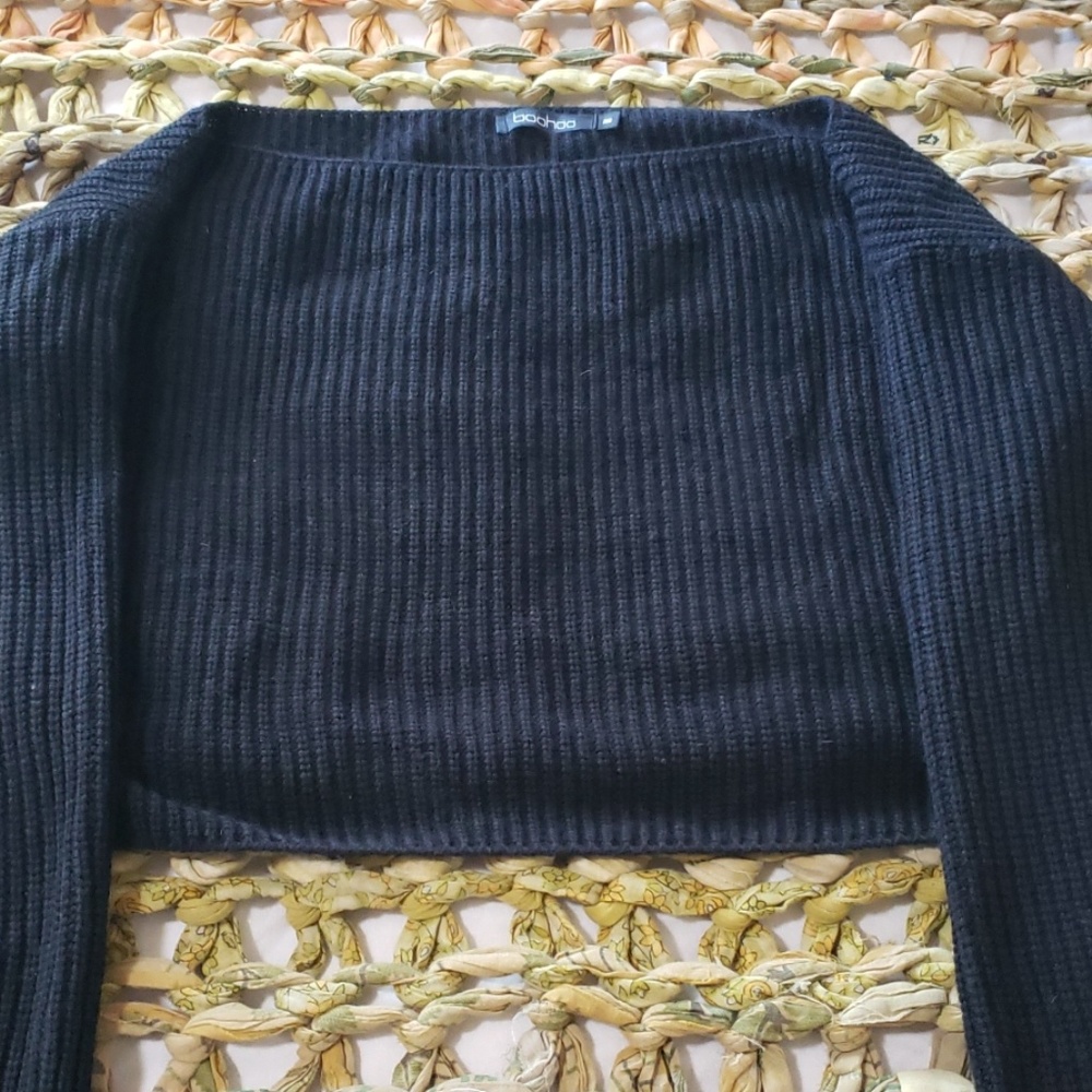 Black Cropped Sweater from BooHoo (M)